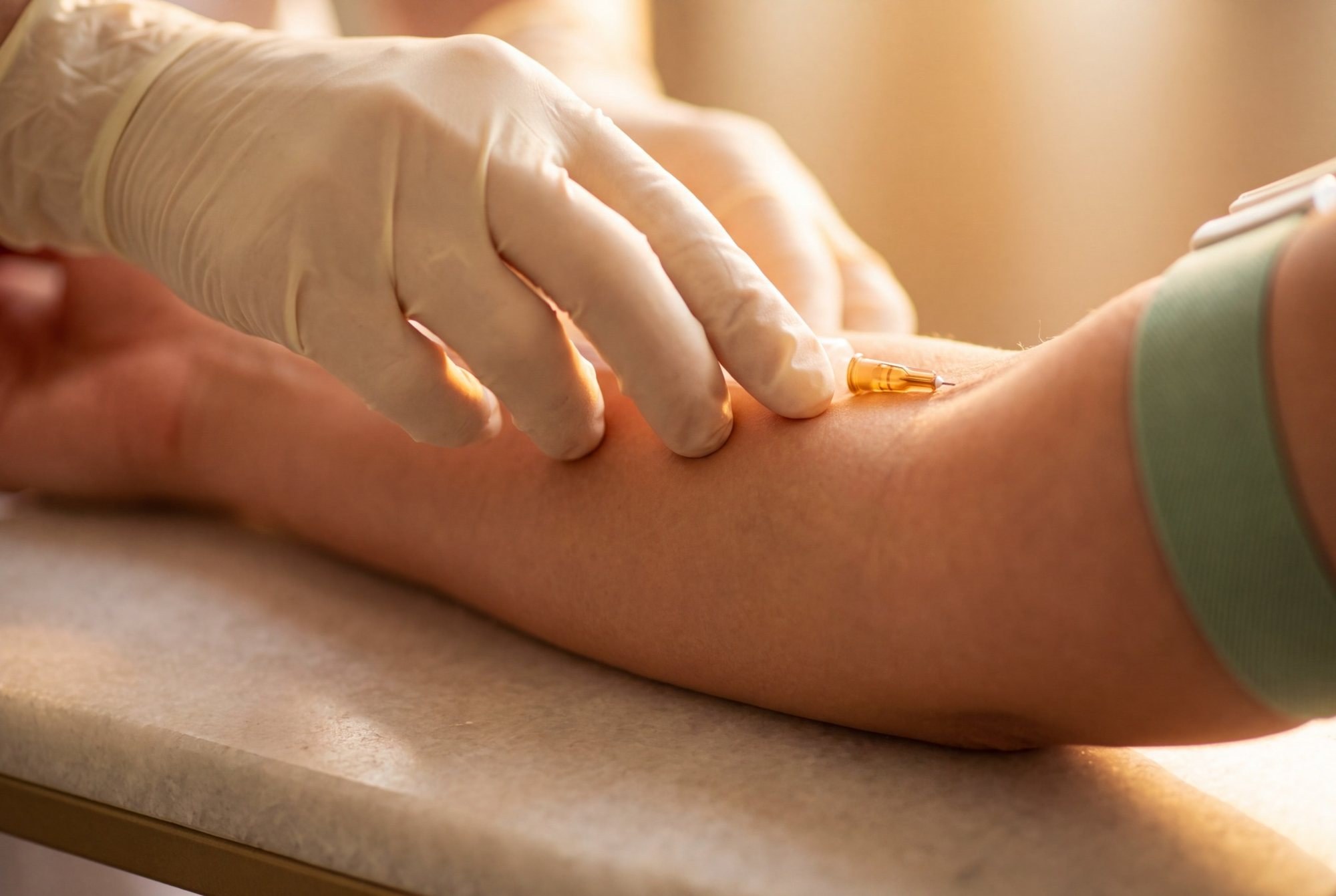Blood being drawn for laboratory testing